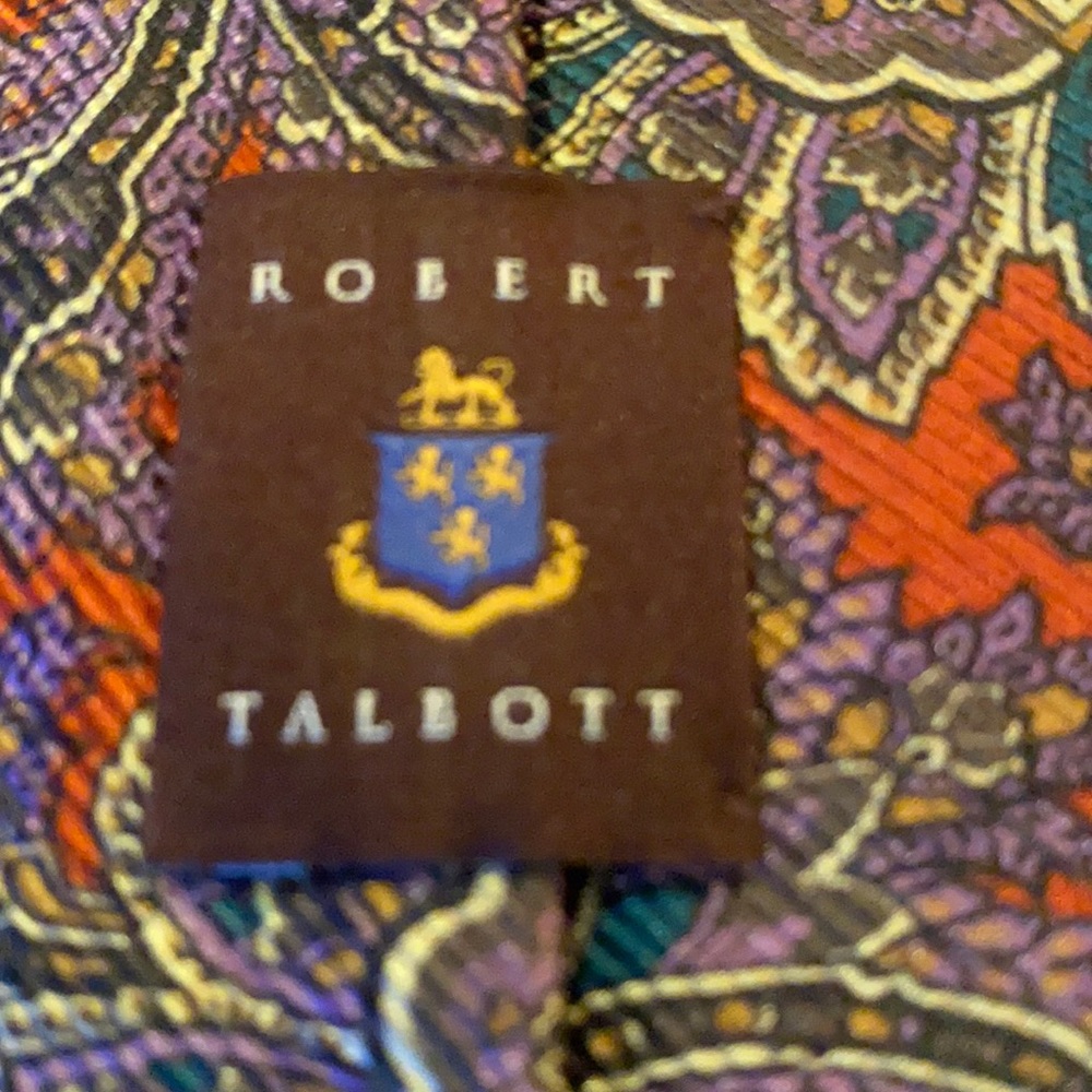 Like new neck tie purple and red fancy flowers